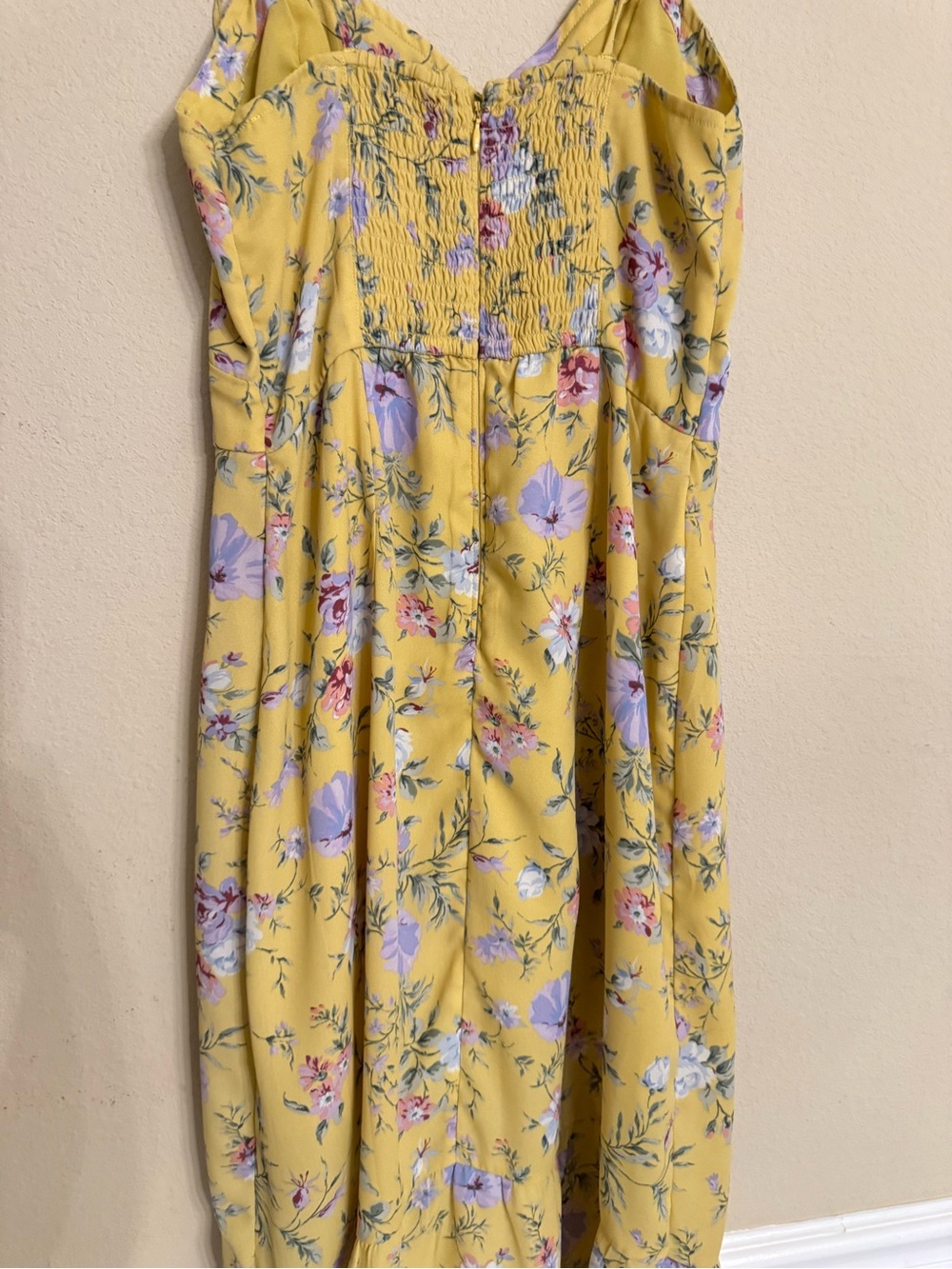Abercrombie & Fitch Y2K Sun Dress Yellow Floral Prairie Cottage Size S Chiffon - Picture 9 of 15